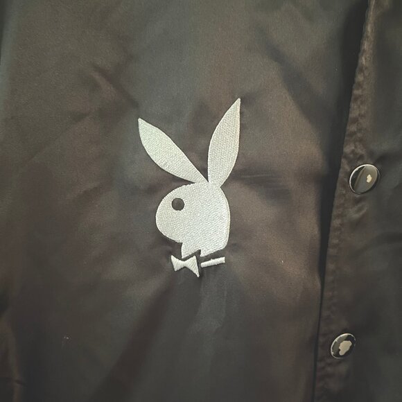 Playboy Official Black & White Varsity Jacket with Iconic Bunny Logo Size Large - Picture 8 of 11